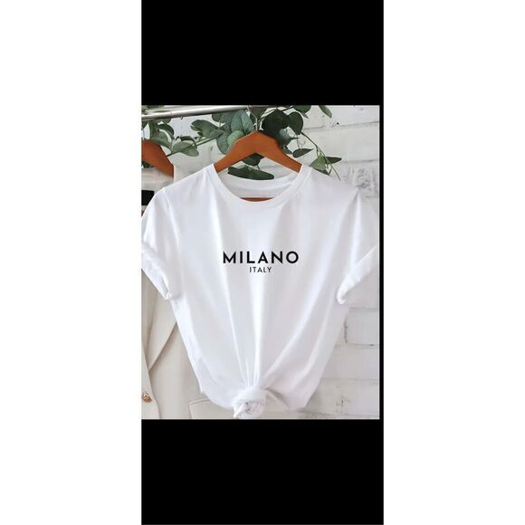 Milano crisp white tee. Size lg - Picture 1 of 10